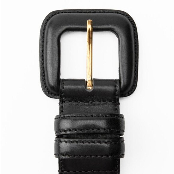 Black Leather Square Buckle Belt - 30 - NWT - Picture 4 of 5